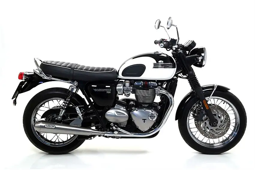 Terminali di scarico Arrow Pro-Racing nichrom (Dx+Sx) omologato per Triumph Bonneville 900 T100 17-20