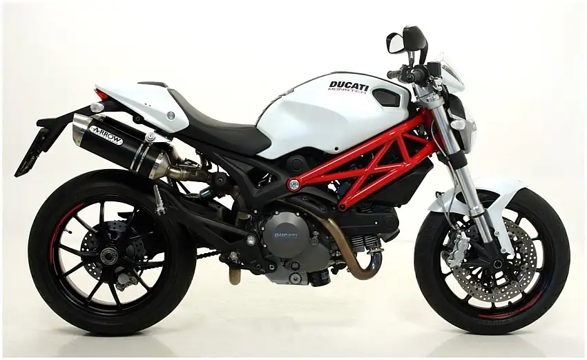 Terminali di scarico Arrow Thunder Approved Aluminium Dark (Dx+Sx) omologato per Ducati Monster 696 08-14