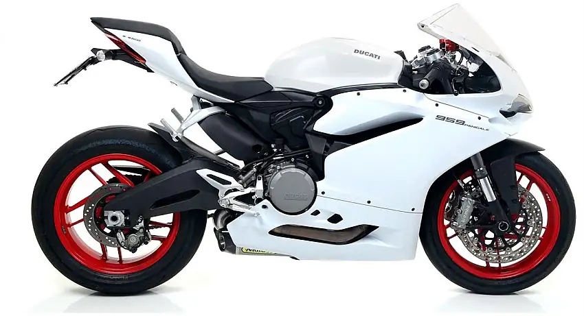 Terminali di scarico Arrow Works titanio (Dx+Sx) con fondello carby non omologato per Ducati 959 Panigale 16-19