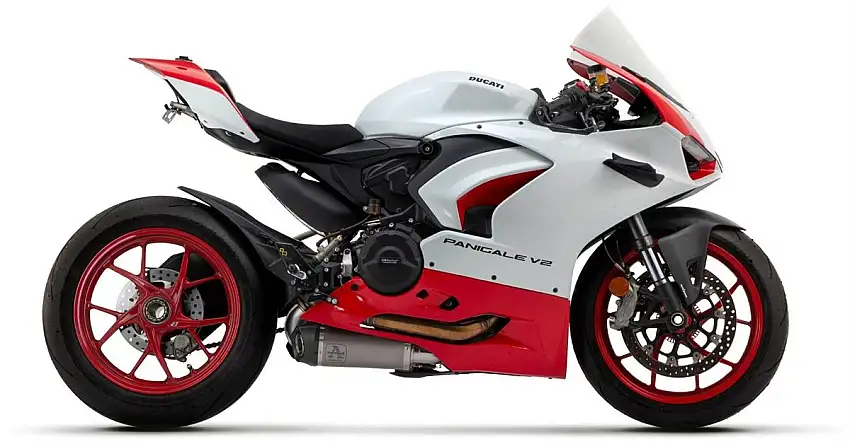 Terminali di scarico Arrow Works titanio (Dx+Sx) con fondello carby non omologato per Ducati Panigale V2 20-24