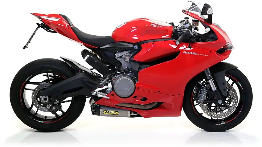 Terminali di scarico Arrow Works titanio (Dx+Sx) con fondello carby omologato per Ducati 1199 Panigale S 12-15